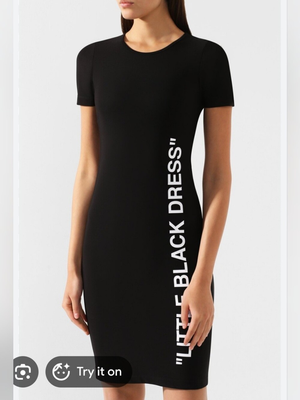 Off-White Virgil Abloh Black Mini Bodycon "Little Black Dress" Size IT42 M
